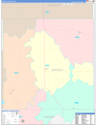 Greeley County, NE Wall Map Color Cast Style 2023