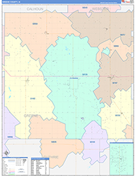Greene County, IA Wall Map Color Cast Style 2026