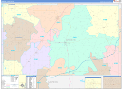 Greene County, IN Wall Map Color Cast Style 2024