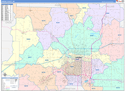 Greene County, MO Wall Map Color Cast Style 2026