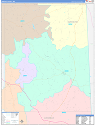 Greene County, MS Wall Map Color Cast Style 2024