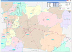 Greene County, OH Wall Map Color Cast Style 2024
