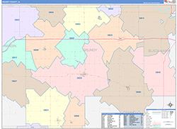 Grundy County, IA Wall Map Color Cast Style 2026