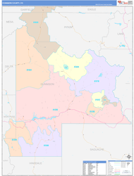 Gunnison County, CO Wall Map Color Cast Style 2024