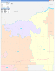 Haakon County, SD Wall Map Color Cast Style 2024