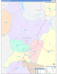 Habersham County, GA Wall Map Color Cast Style 2024