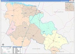 Halifax County, NC Wall Map Color Cast Style 2026