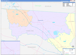 Hamilton County, FL Wall Map Color Cast Style 2023