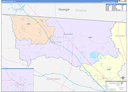 Hamilton County, FL Wall Map Color Cast Style 2026