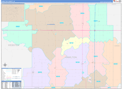 Hamilton County, IA Wall Map Color Cast Style 2024