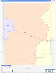 Hamilton County, KS Wall Map Color Cast Style 2026