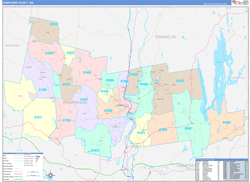 Hampshire County, MA Wall Map Color Cast Style 2024