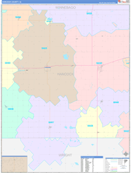 Hancock County, IA Wall Map Color Cast Style 2024