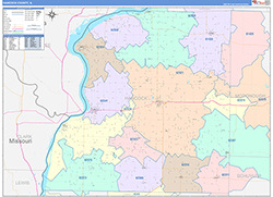 Hancock County, IL Wall Map Color Cast Style 2026