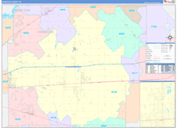 Hancock County, IN Wall Map Color Cast Style 2024