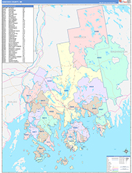 Hancock County, ME Wall Map Color Cast Style 2026