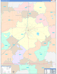 Hancock County, OH Wall Map Color Cast Style 2024
