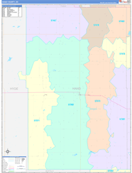 Hand County, SD Wall Map Color Cast Style 2024