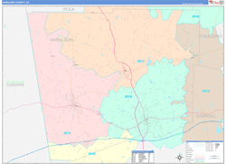 Haralson County, GA Wall Map Color Cast Style 2024