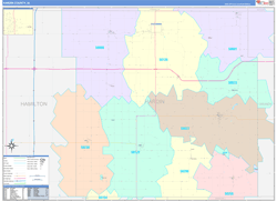 Hardin County, IA Wall Map Color Cast Style 2024