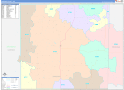 Harding County, SD Wall Map Color Cast Style 2024