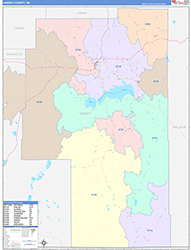 Harney County, OR Wall Map Color Cast Style 2026