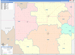 Harper County, KS Wall Map Color Cast Style 2026