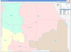 Harper County, OK Wall Map Color Cast Style 2024