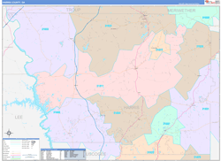 Harris County, GA Wall Map Color Cast Style 2024