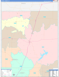 Haskell County, TX Wall Map Color Cast Style 2024
