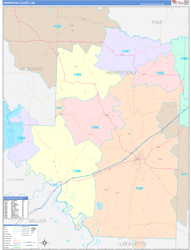 Hempstead County, AR Wall Map Color Cast Style 2024