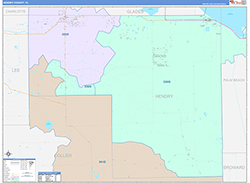 Hendry County, FL Wall Map Color Cast Style 2026