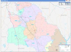 Henry County, GA Wall Map Color Cast Style 2024