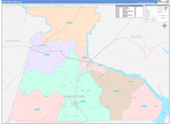 Hertford County, NC Wall Map Color Cast Style 2024