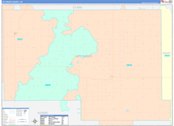 Hettinger County, ND Wall Map Color Cast Style 2023