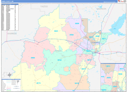 Hinds County, MS Wall Map Color Cast Style 2024