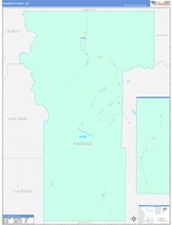 Hinsdale County, CO Wall Map Color Cast Style 2024