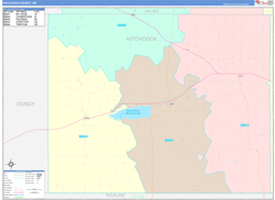Hitchcock County, NE Wall Map Color Cast Style 2024