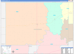 Hodgeman County, KS Wall Map Color Cast Style 2024