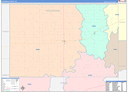 Hodgeman County, KS Wall Map Color Cast Style 2026