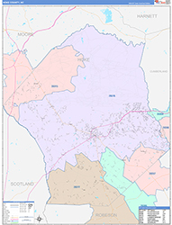 Hoke County, NC Wall Map Color Cast Style 2026