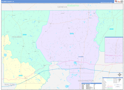 Holmes County, FL Wall Map Color Cast Style 2023