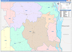 Houston County, MN Wall Map Color Cast Style 2026