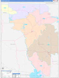 Howard County, AR Wall Map Color Cast Style 2024