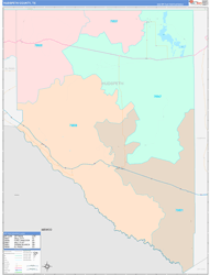 Hudspeth County, TX Wall Map Color Cast Style 2024