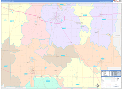 Huron County, OH Wall Map Color Cast Style 2024