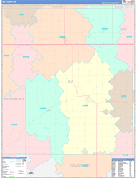 Ida County, IA Wall Map Color Cast Style 2024