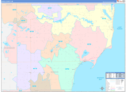 Iosco County, MI Wall Map Color Cast Style 2024