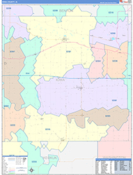 Iowa County, IA Wall Map Color Cast Style 2026