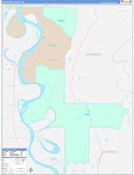 Issaquena County, MS Wall Map Color Cast Style 2024